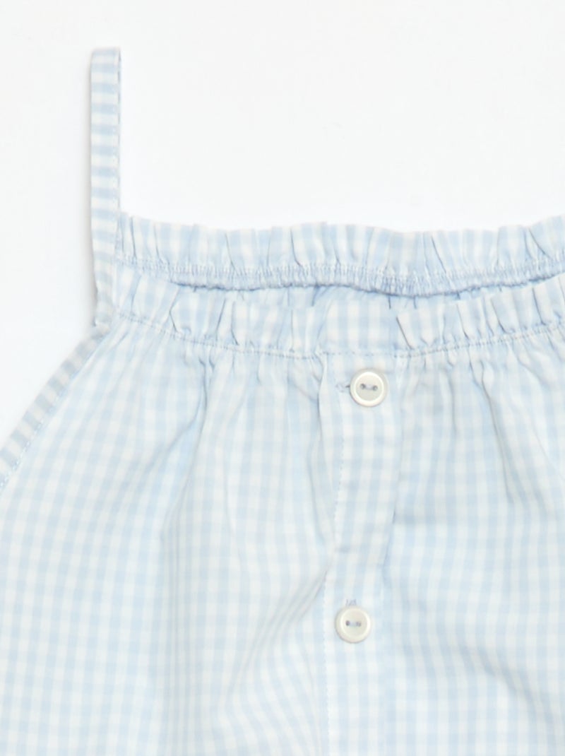 Ensemble pyjama court à motif Vichy - 2 pièces Blanc - Kiabi