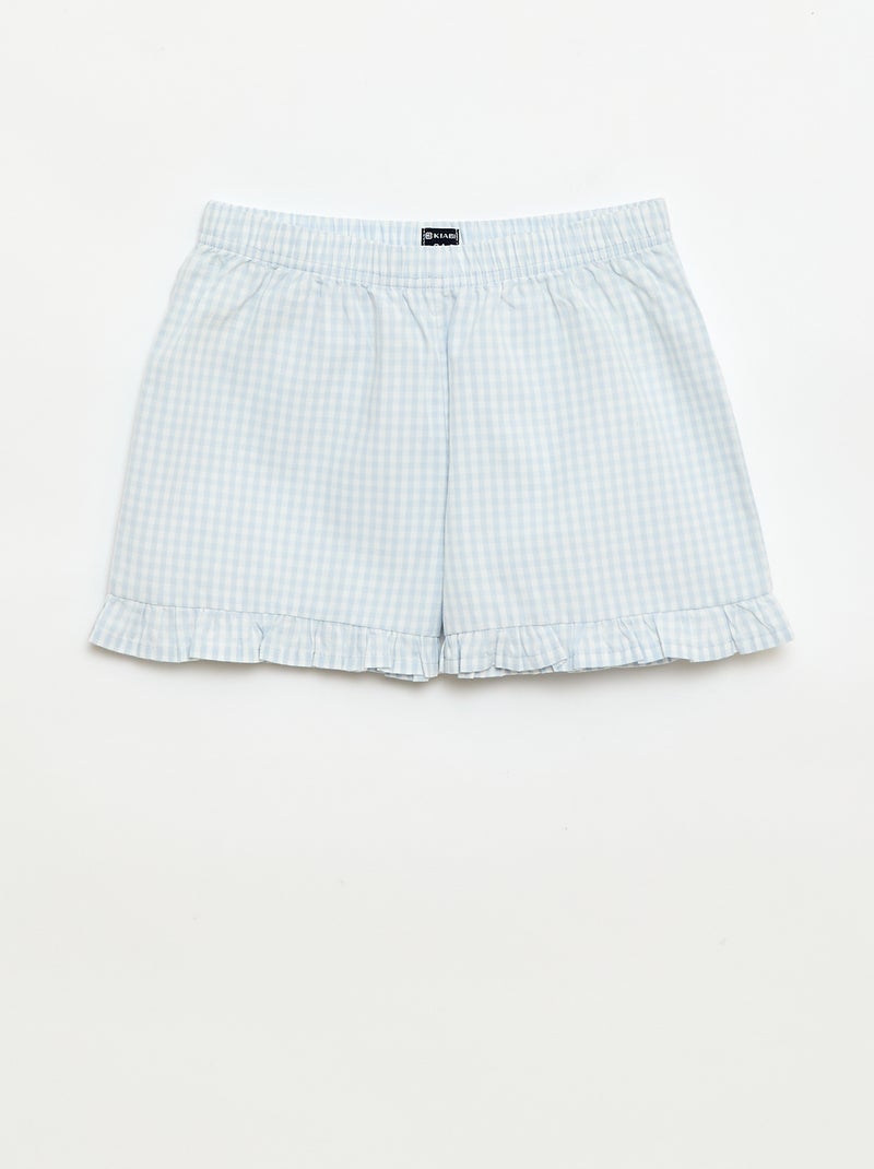 Ensemble pyjama court à motif Vichy - 2 pièces Blanc - Kiabi