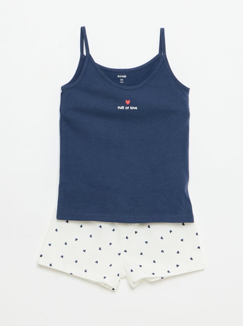 Ensemble pyjama court débardeur + short - 2 pièces - Kiabi