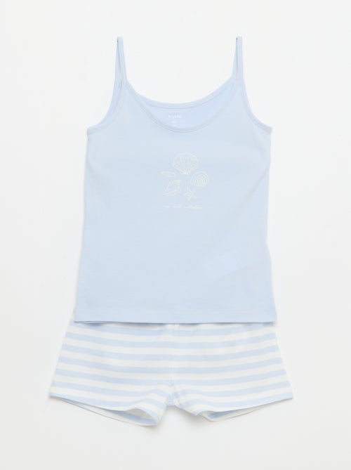 Ensemble pyjama court débardeur + short - 2 pièces - Kiabi