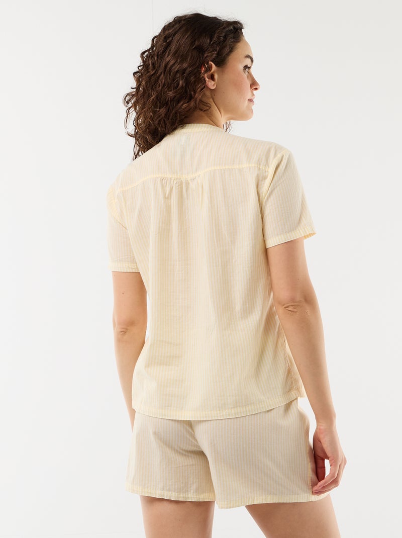 Ensemble pyjama court imprimé - 2 pièces Jaune - Kiabi