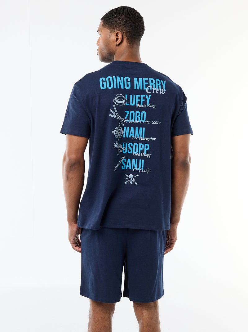 Ensemble pyjama court 'One piece' - 2 pièces Bleu - Kiabi