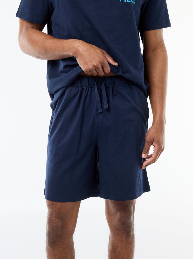 Ensemble pyjama court 'One piece' - 2 pièces Bleu - Kiabi