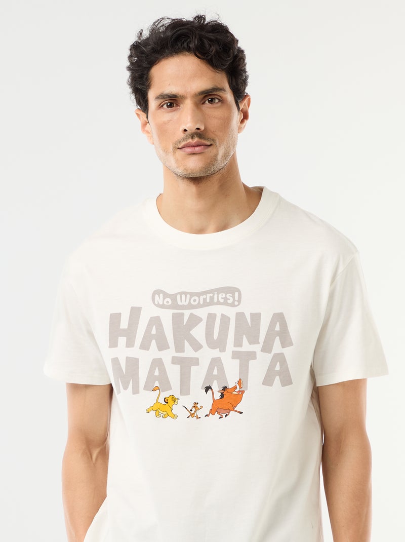 Ensemble pyjama court 'Roi Lion' - 2 pièces Blanc - Kiabi