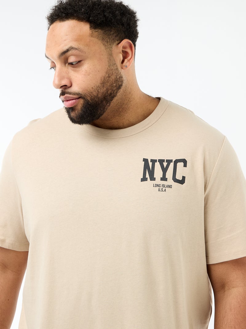 Ensemble pyjama court t-shirt + short - 2 pièces Beige - Kiabi