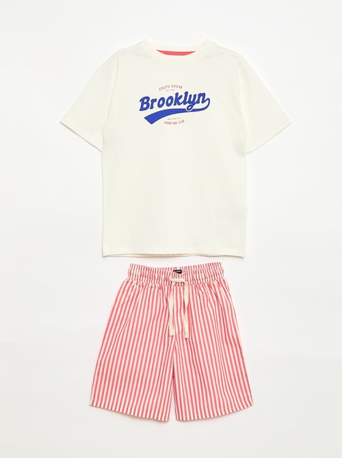 Ensemble pyjama court t-shirt + short - 2 pièces - Kiabi