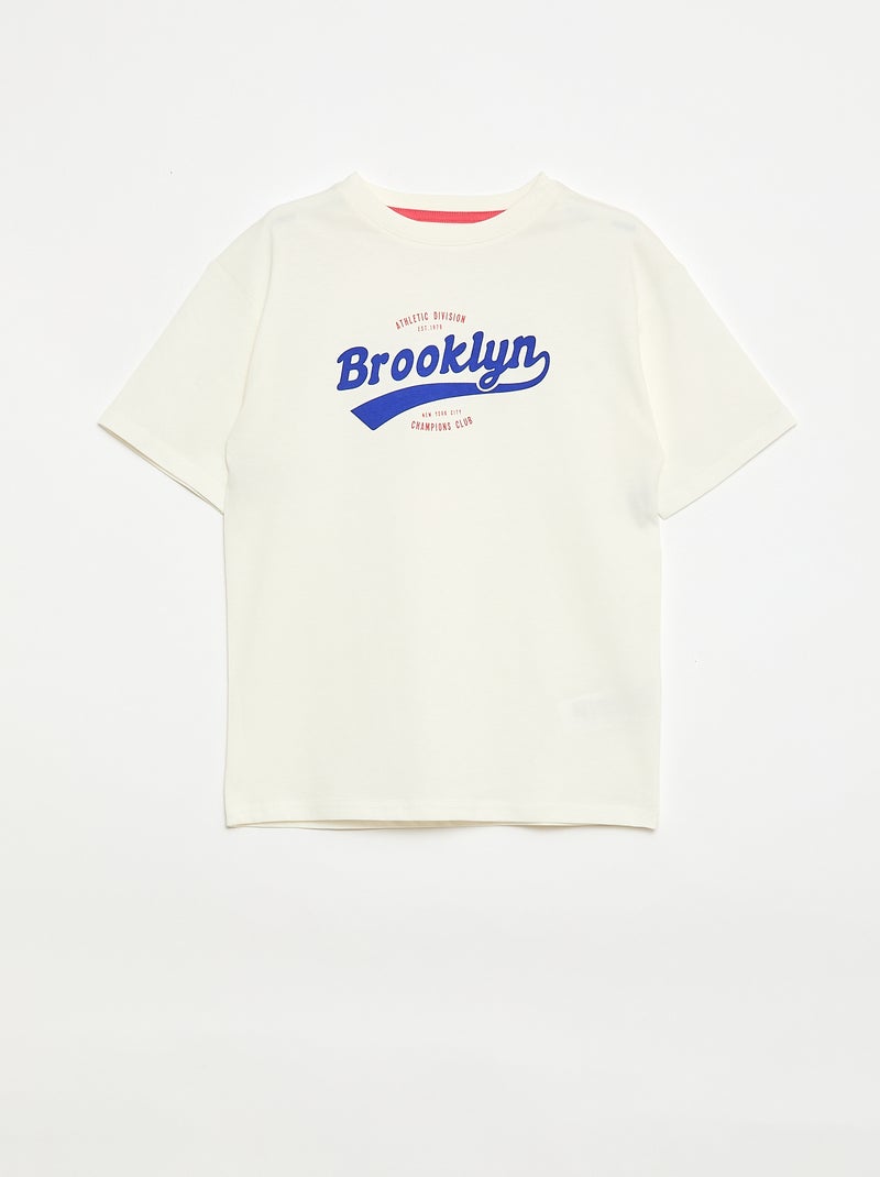 Ensemble pyjama court t-shirt + short - 2 pièces Blanc - Kiabi