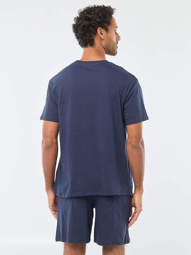 Ensemble pyjama court t-shirt + short - 2 pièces Bleu - Kiabi
