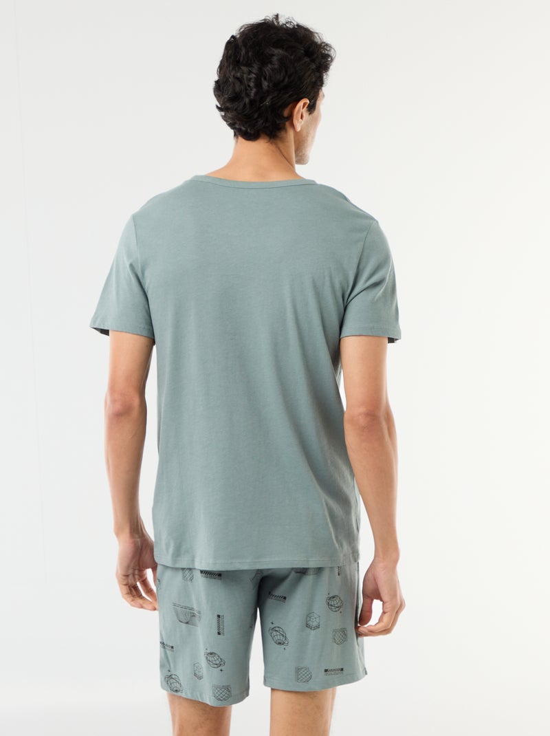 Ensemble pyjama court t-shirt + short - 2 pièces Bleu - Kiabi