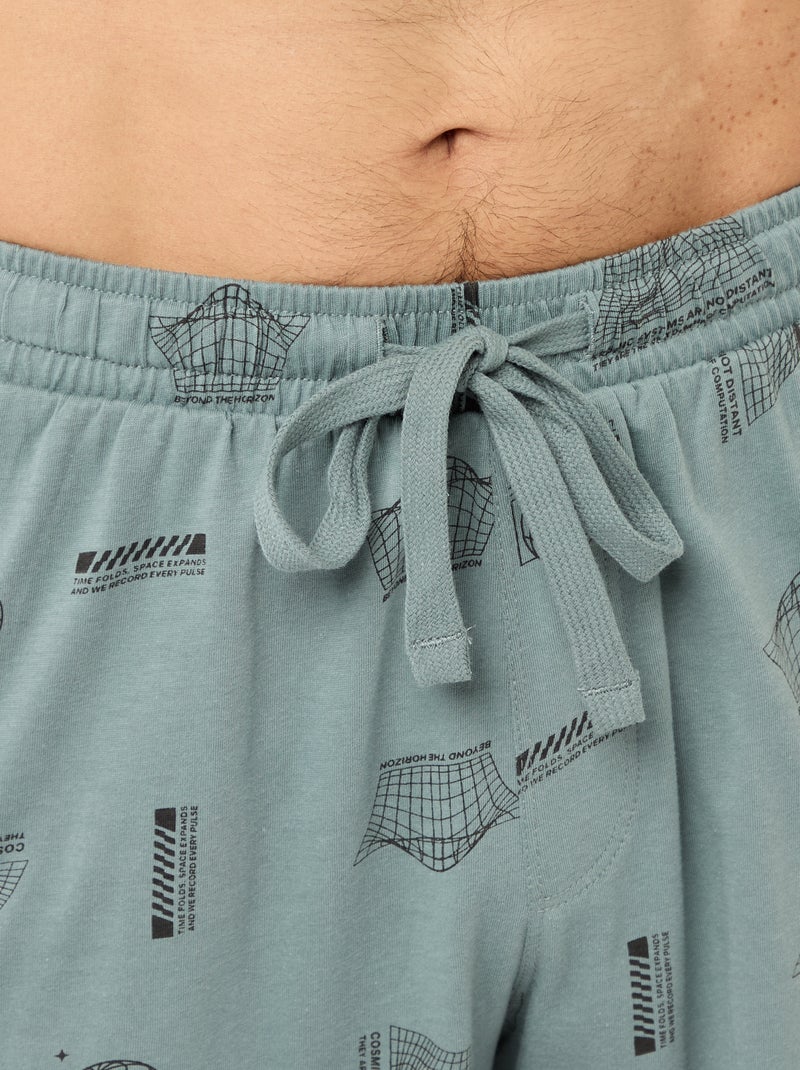 Ensemble pyjama court t-shirt + short - 2 pièces Bleu - Kiabi