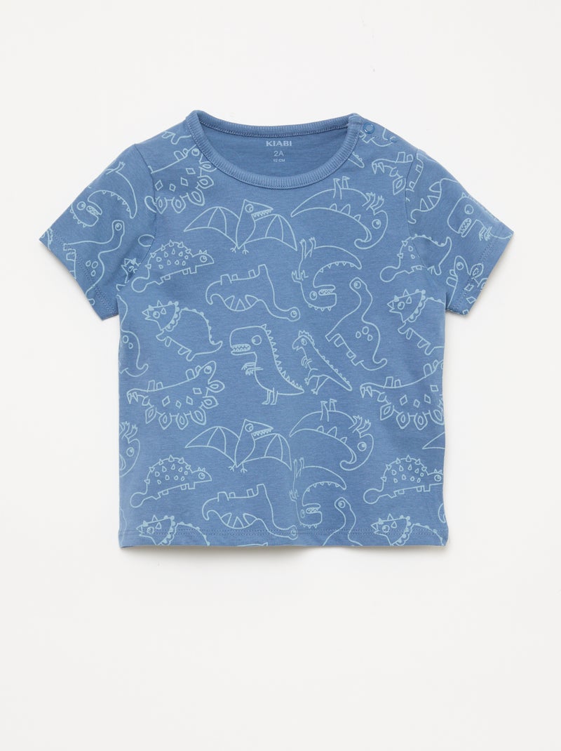 Ensemble pyjama court t-shirt + short - 2 pièces Bleu - Kiabi