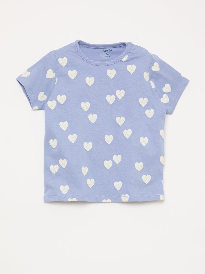 Ensemble pyjama court t-shirt + short - 2 pièces Bleu - Kiabi