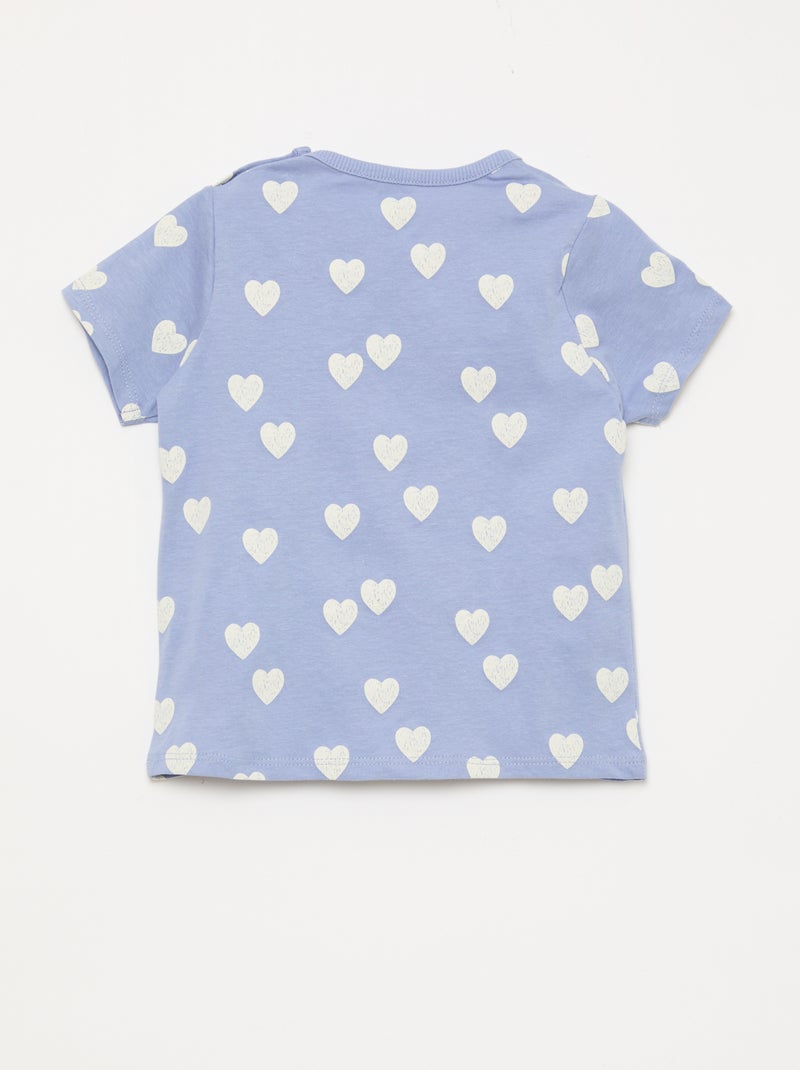 Ensemble pyjama court t-shirt + short - 2 pièces Bleu - Kiabi