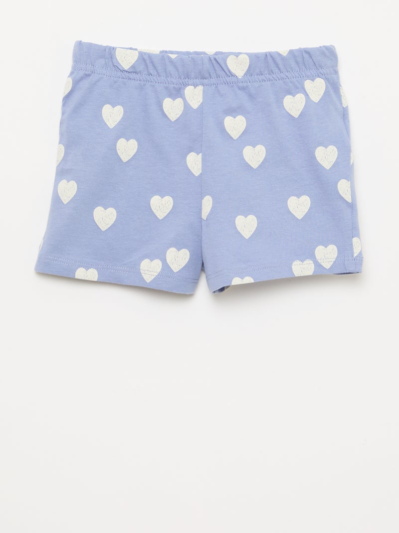 Ensemble pyjama court t-shirt + short - 2 pièces Bleu - Kiabi