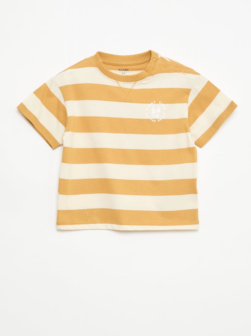 Ensemble pyjama court t-shirt + short - 2 pièces Jaune - Kiabi