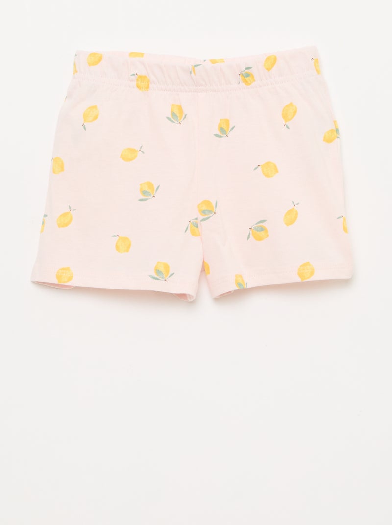 Ensemble pyjama court t-shirt + short - 2 pièces Rose - Kiabi