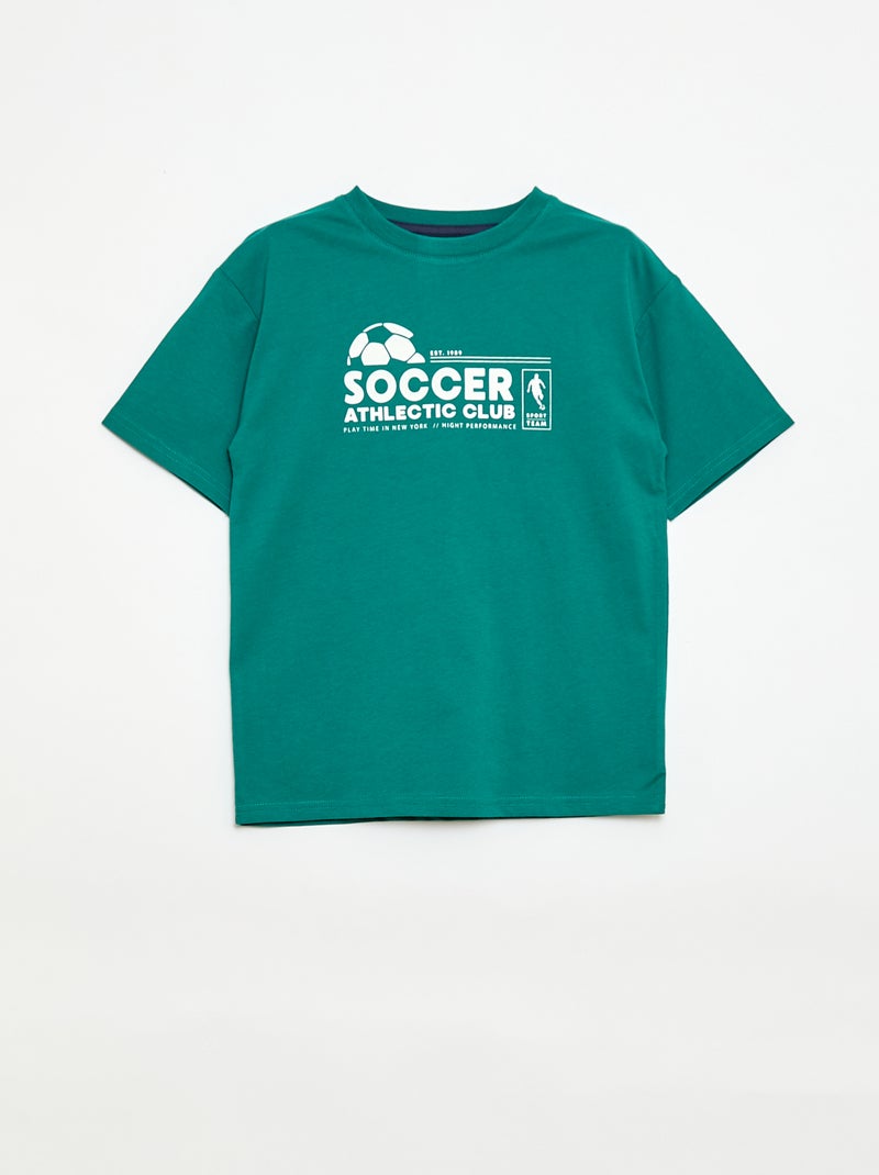 Ensemble pyjama court t-shirt + short - 2 pièces Vert - Kiabi