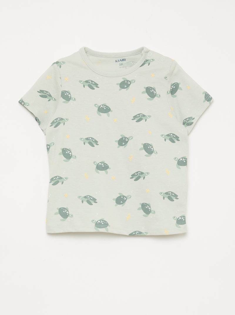 Ensemble pyjama court t-shirt + short - 2 pièces Vert - Kiabi
