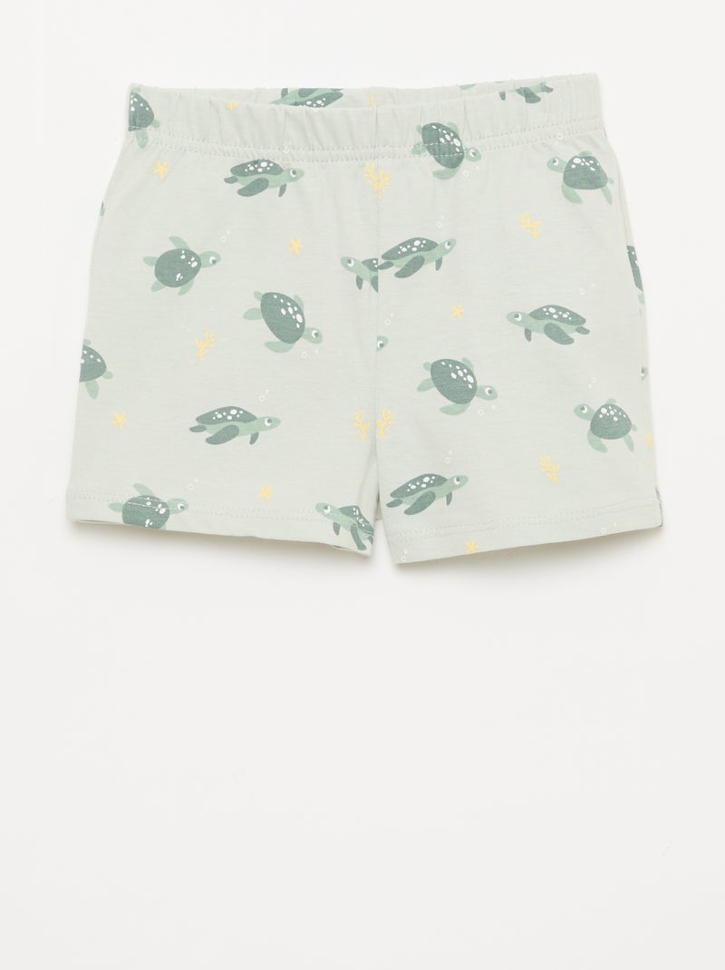 Ensemble pyjama court t-shirt + short - 2 pièces Vert - Kiabi