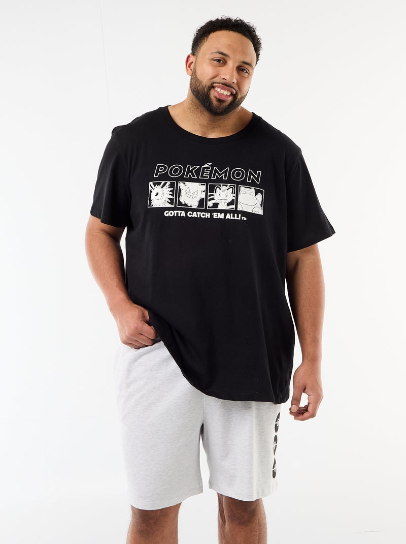 Ensemble pyjama court t-shirt + short 'Pikachu' 'Pokémon' - 2 pièces Noir - Kiabi