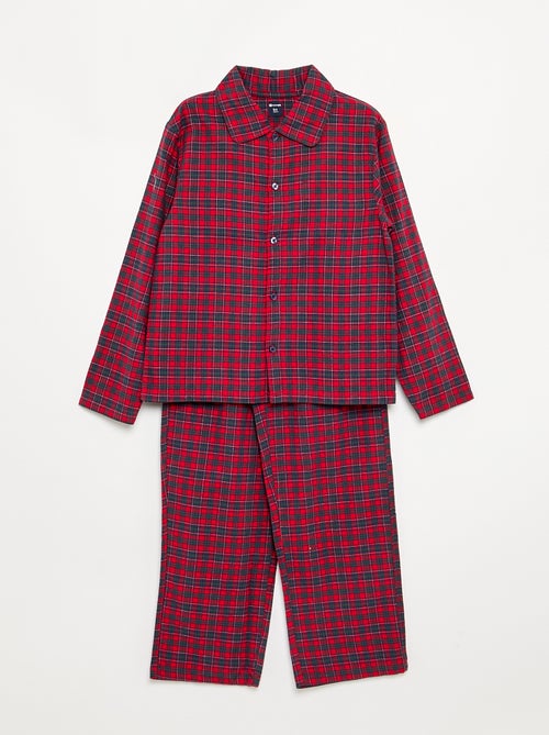 Ensemble pyjama de Noël chemise + pantalon en flanelle - 2 pièces - Kiabi