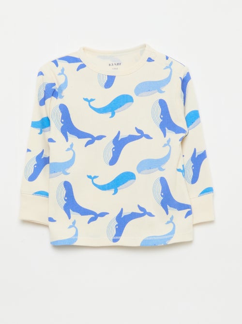 Ensemble pyjama en coton côtelé - 2 pièces - Kiabi