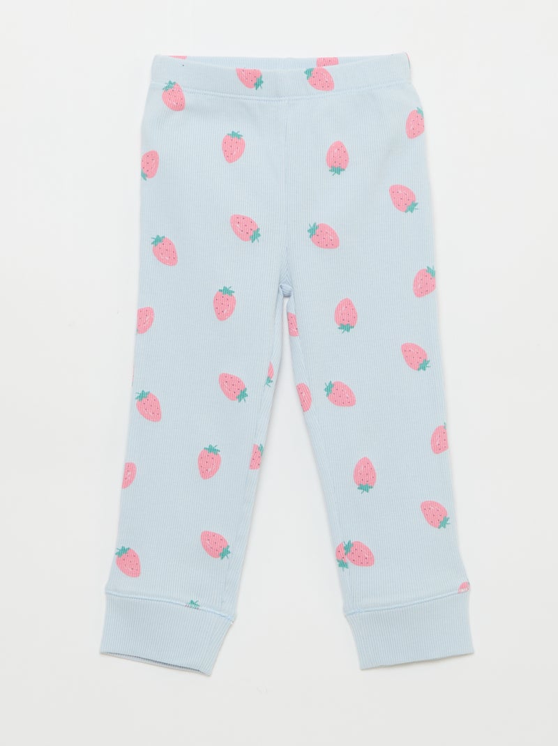 Ensemble pyjama en coton côtelé - 2 pièces Bleu - Kiabi