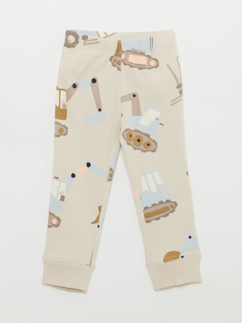 Ensemble pyjama en coton côtelé - 2 pièces Gris - Kiabi