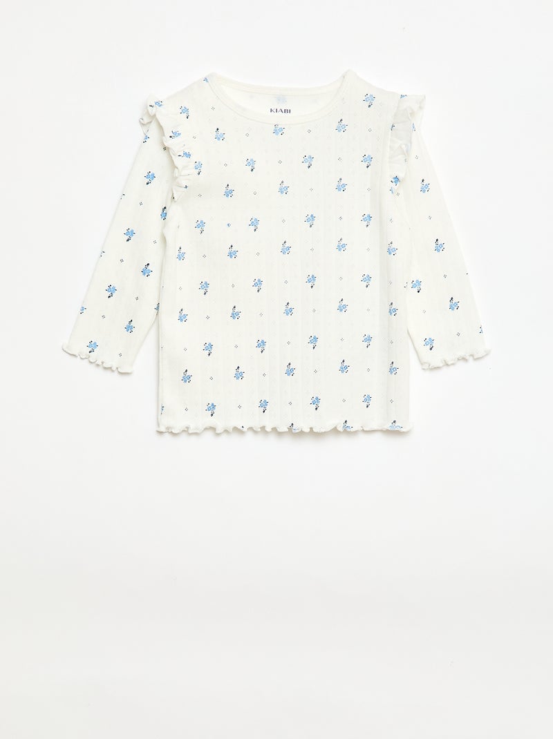 Ensemble pyjama en maille pointelle - 2 pièces Beige - Kiabi