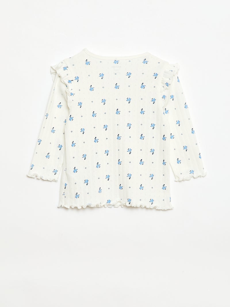 Ensemble pyjama en maille pointelle - 2 pièces Beige - Kiabi