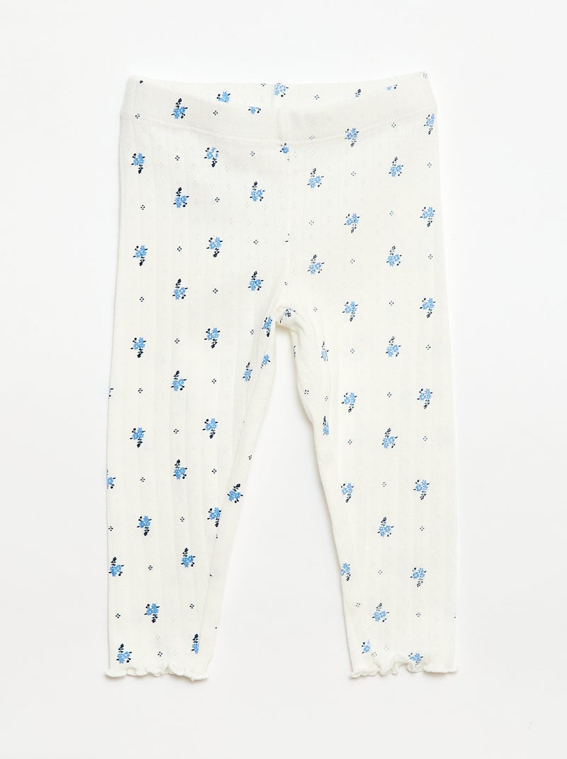 Ensemble pyjama en maille pointelle - 2 pièces Beige - Kiabi