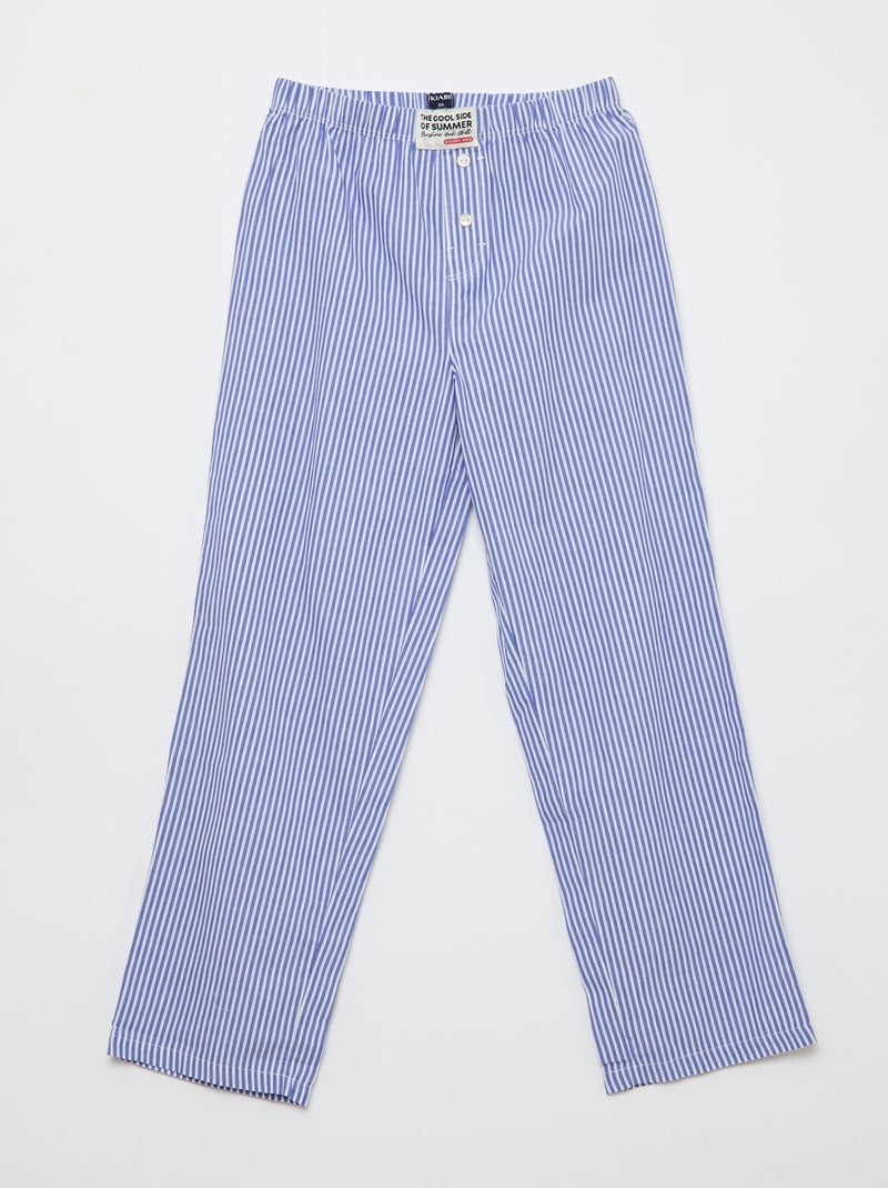 Ensemble pyjama en popeline - 2 pièces Bleu - Kiabi