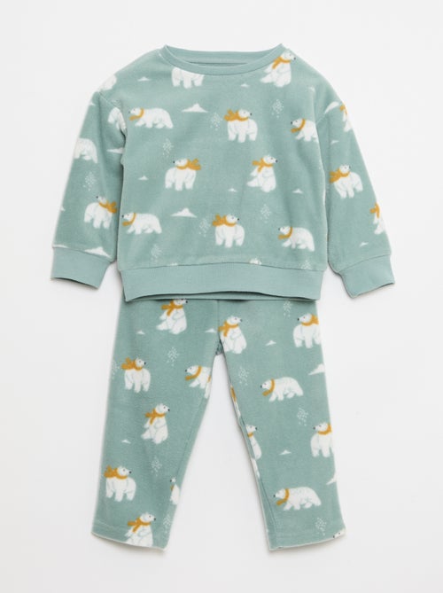 Ensemble pyjama haut + pantalon polaire - Kiabi
