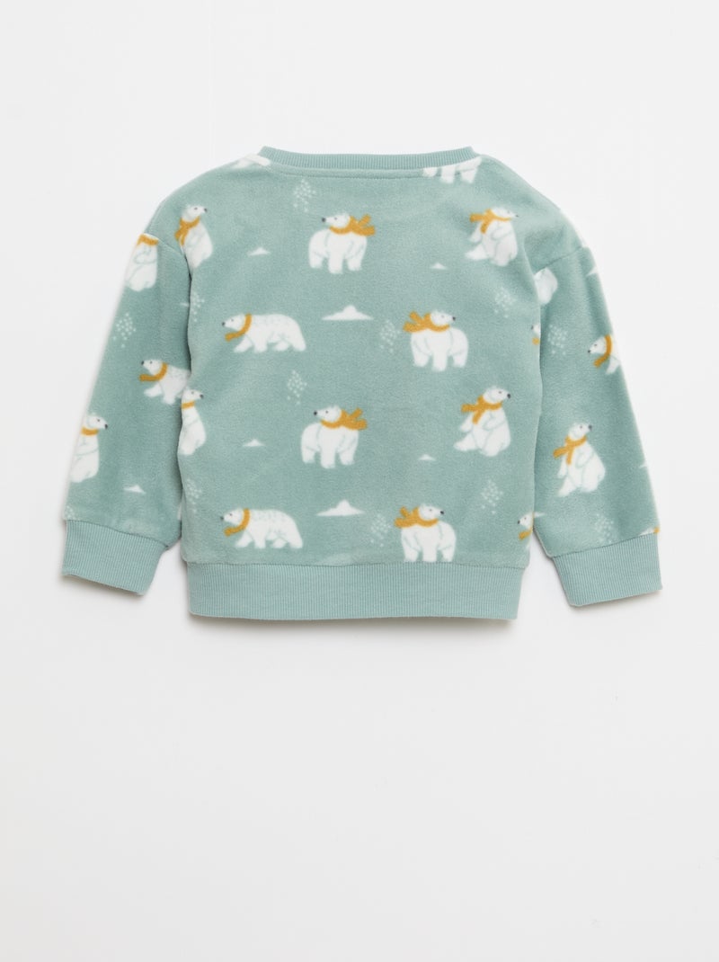 Ensemble pyjama haut + pantalon polaire Bleu - Kiabi