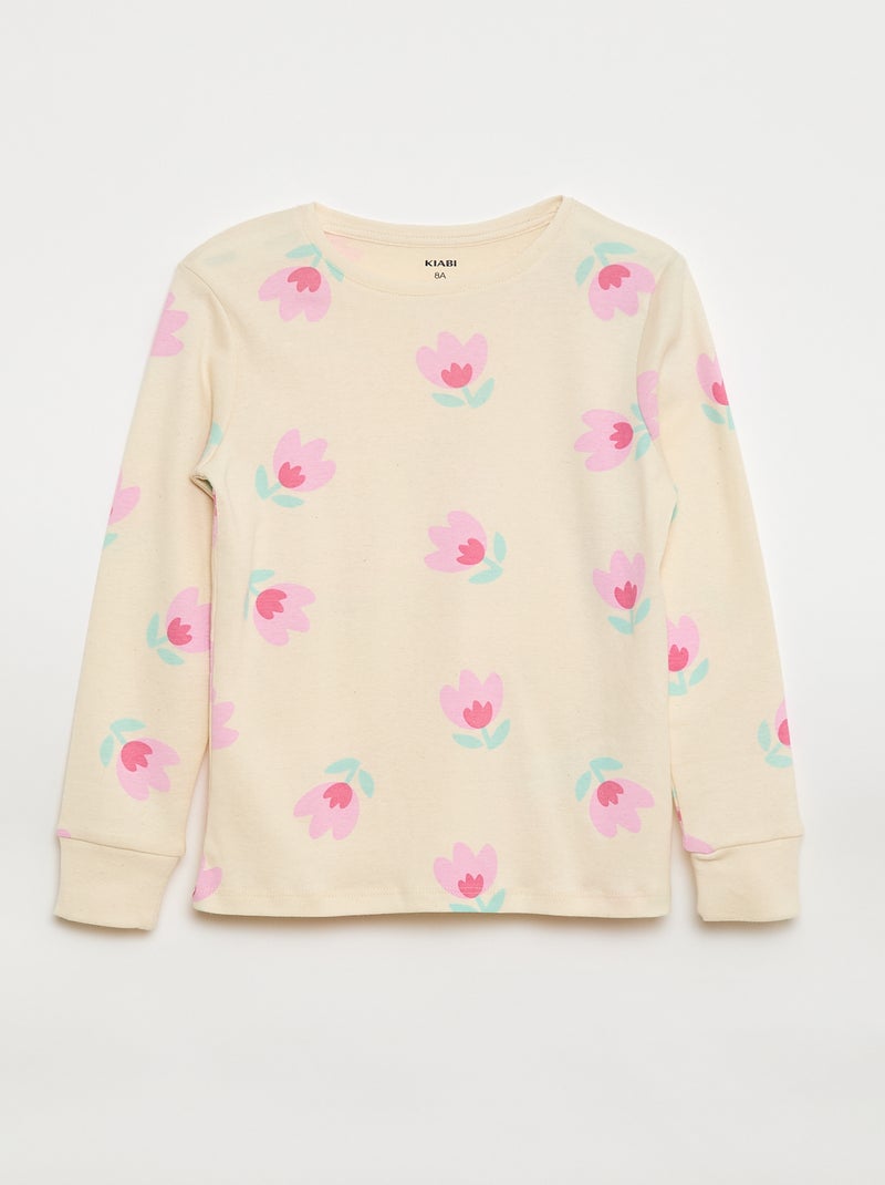 Ensemble pyjama imprimé t-shirt + pantalon - 2 pièces Blanc - Kiabi