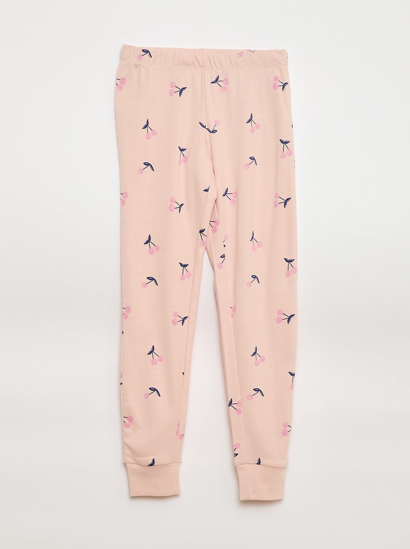 Ensemble pyjama imprimé t-shirt + pantalon - 2 pièces Rose - Kiabi