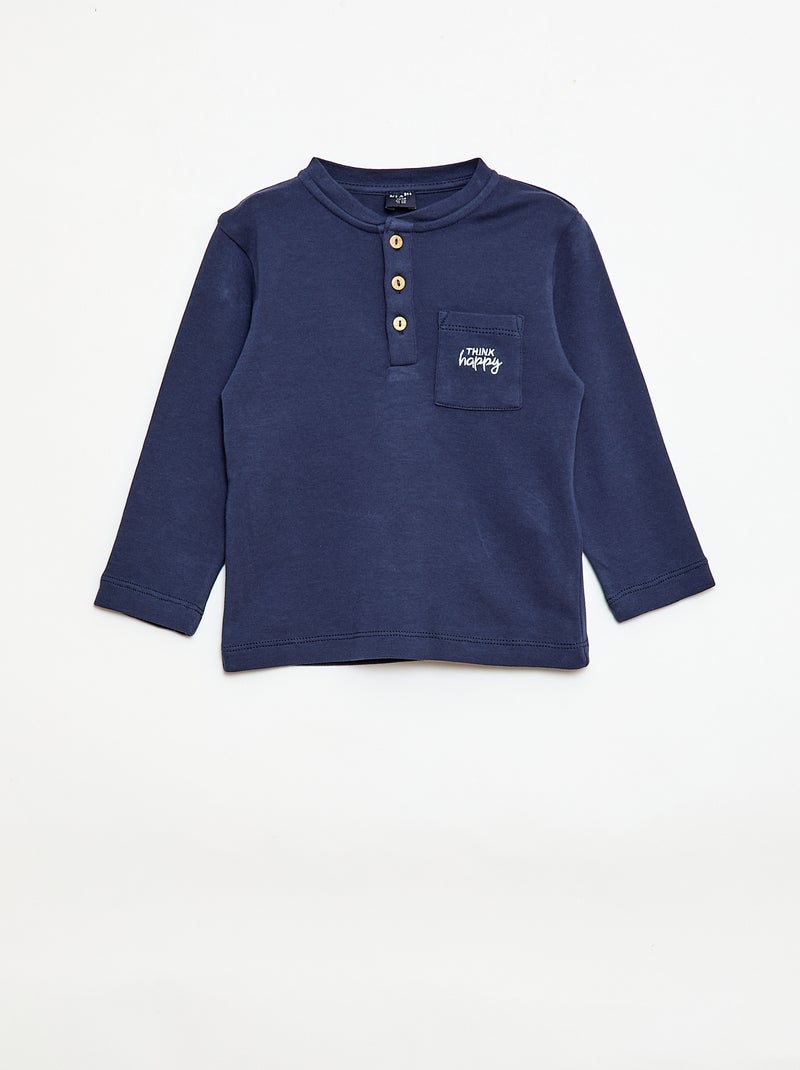 Ensemble pyjama long - 2 pièces Bleu marine - Kiabi