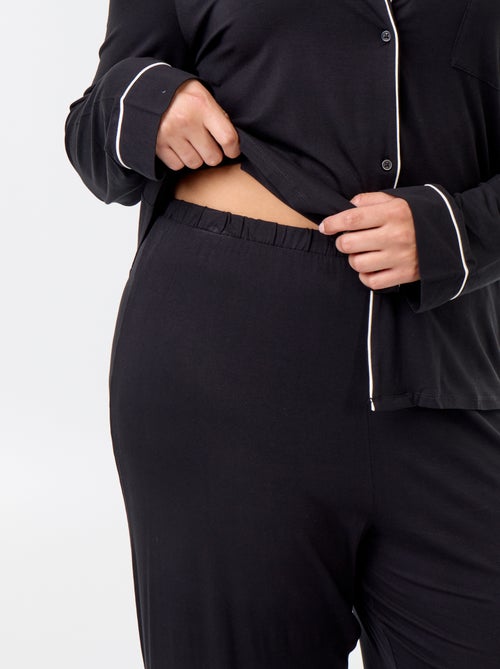 Ensemble pyjama long chemise + pantalon - 2 pièces - Kiabi