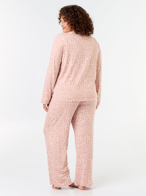 Ensemble pyjama long chemise + pantalon - 2 pièces - Kiabi
