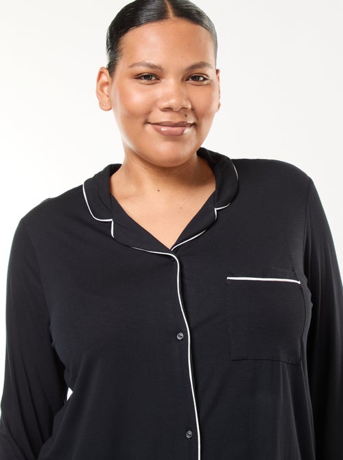 Ensemble pyjama long chemisier + pantalon - 2 pièces - Kiabi