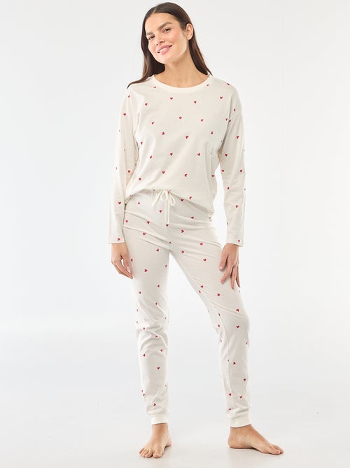 Ensemble pyjama long en coton - 2 pièces - Kiabi