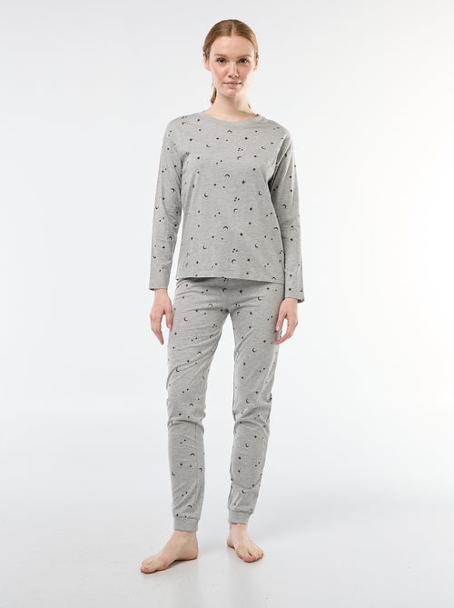 Ensemble pyjama long en coton - 2 pièces - Kiabi