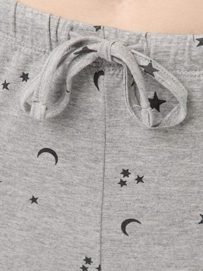 Ensemble pyjama long en coton - 2 pièces Gris - Kiabi