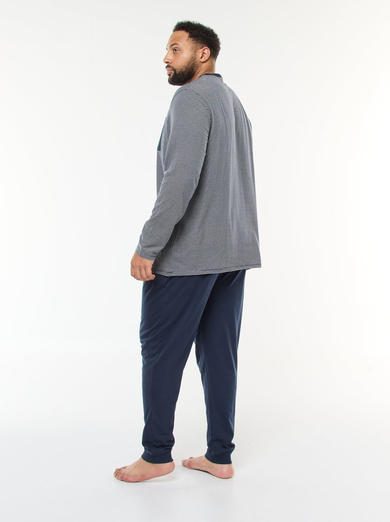 Ensemble pyjama long en jersey t-shirt + pantalon - 2 pièces Bleu - Kiabi
