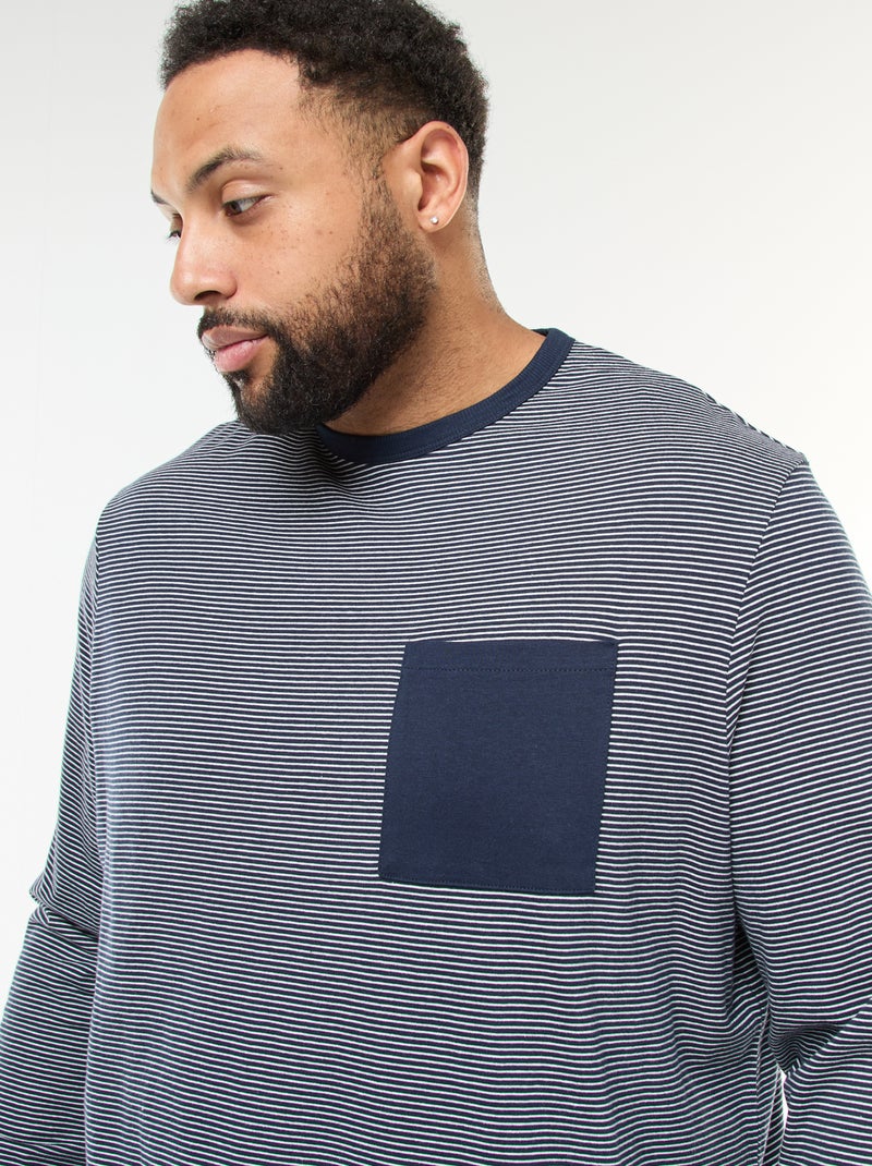 Ensemble pyjama long en jersey t-shirt + pantalon - 2 pièces Bleu - Kiabi