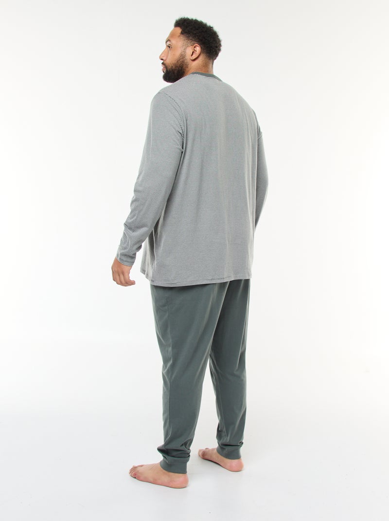 Ensemble pyjama long en jersey t-shirt + pantalon - 2 pièces Vert - Kiabi
