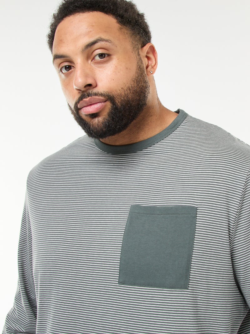 Ensemble pyjama long en jersey t-shirt + pantalon - 2 pièces Vert - Kiabi