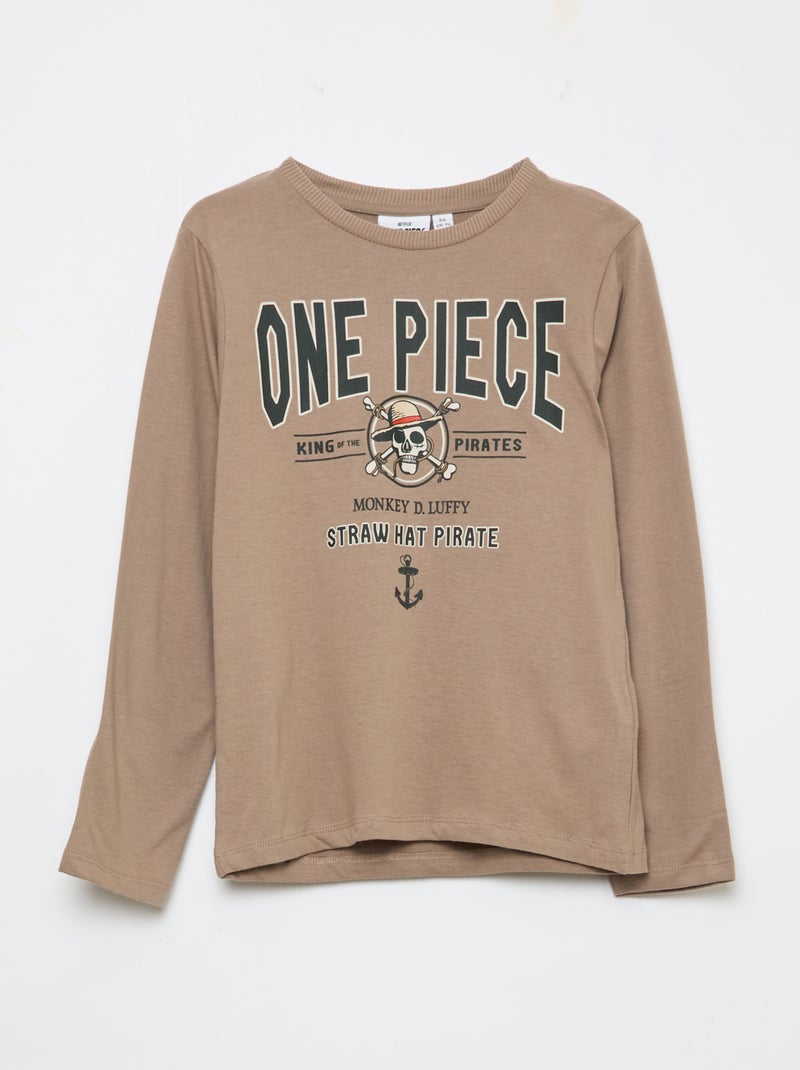 Ensemble pyjama long 'One piece' Marron - Kiabi