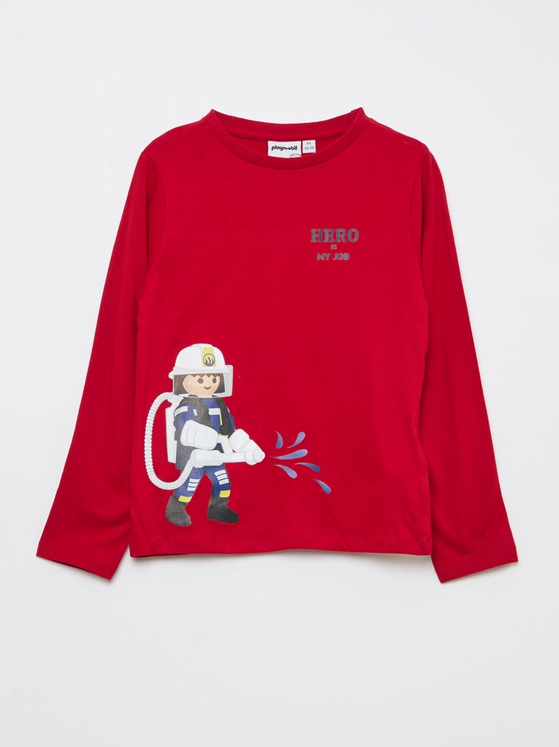 Ensemble pyjama long 'Playmobil' - 2 pièces Rouge - Kiabi