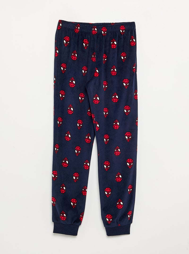 Ensemble pyjama long 'Spiderman' en polaire - 2 pièces Bleu - Kiabi